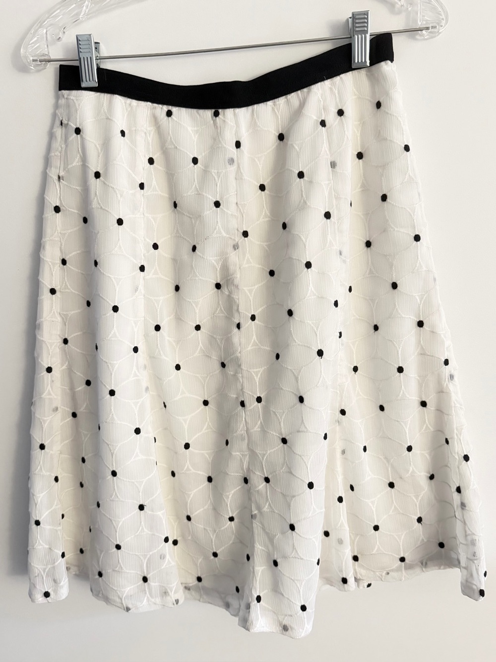 Ann Taylor Ivory Skirt with Black Dot Detail